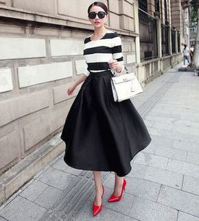 Outfit With Midi Skirt, Peter Pan collar, pleated skirt | Outfit With ...