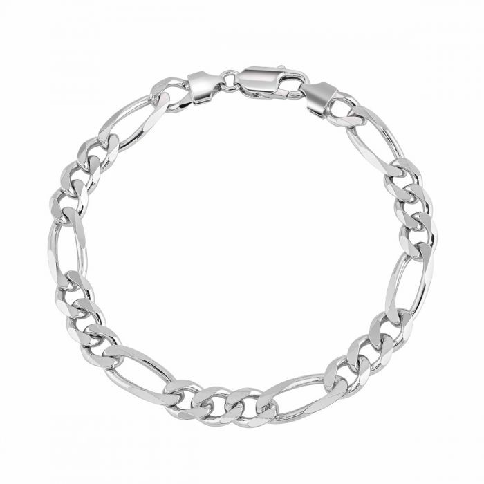 Sterling Silver 7.6mm Diamond Cut Figaro Link Bracelet £48.00 | Ladies ...