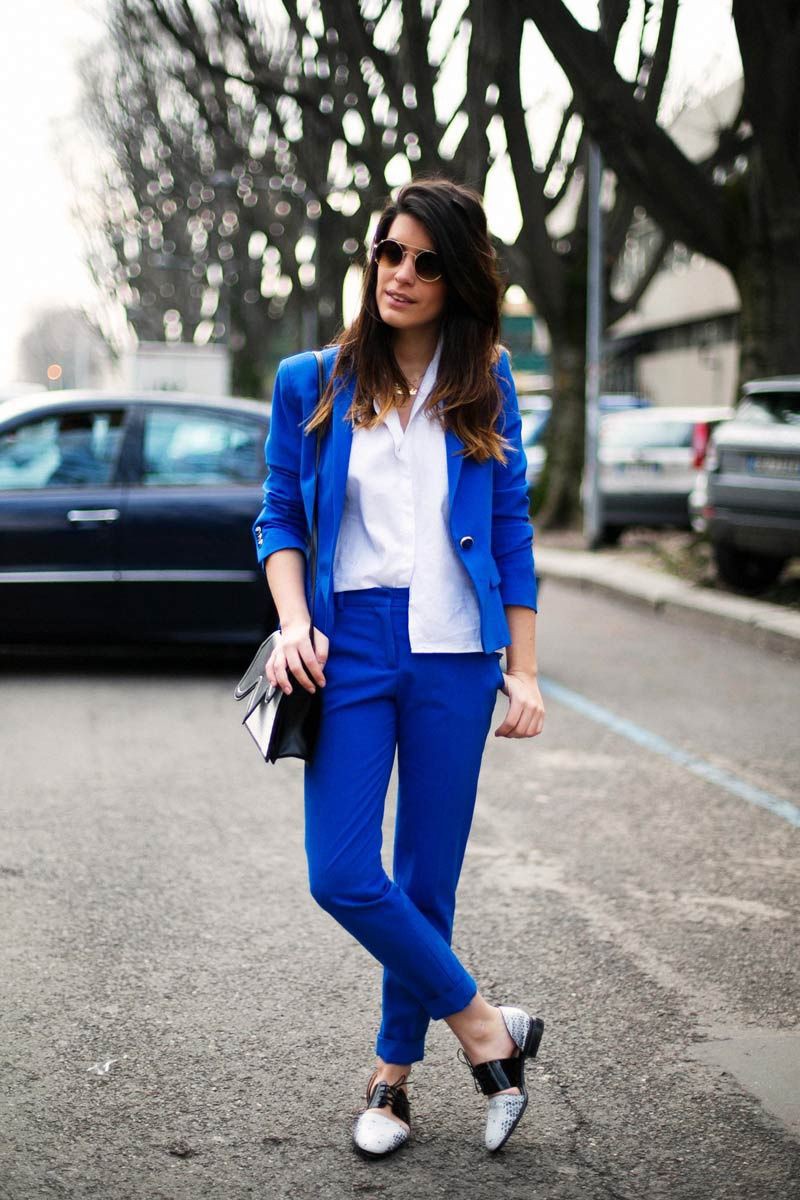 Blue Blazer Outfit Women, Cobalt blue, Casual wear | Blue Blazer Outfit ...