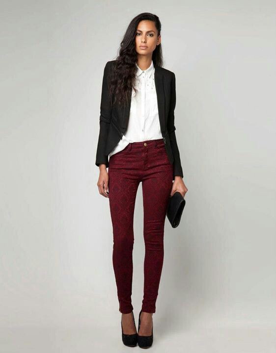 Stylish Maroon Pants Dress For Mature Women | Outfit With Burgundy ...