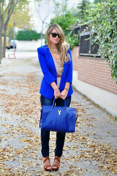 Nice try for cobalt blue, Royal blue | Blue Blazer Outfit Women | Blazer  Outfit, Casual wear, Cobalt blue