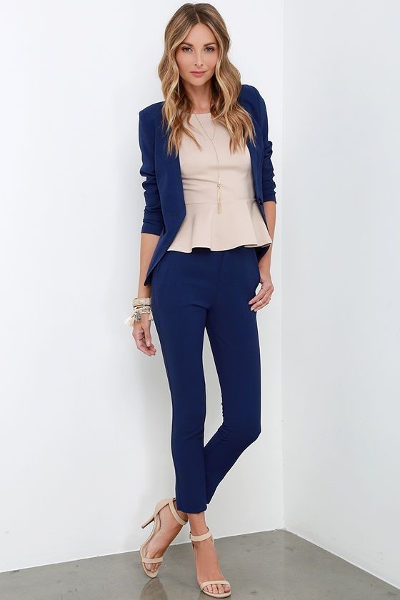 Most desirable ideas for cropped blazer outfits | Blue Blazer Outfit Women  | Blazer Outfit, Capri pants, Casual wear