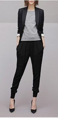 Stella mccartney black pants | Outfit Ideas With Joggers | Casual wear,  H&M, Harem pants