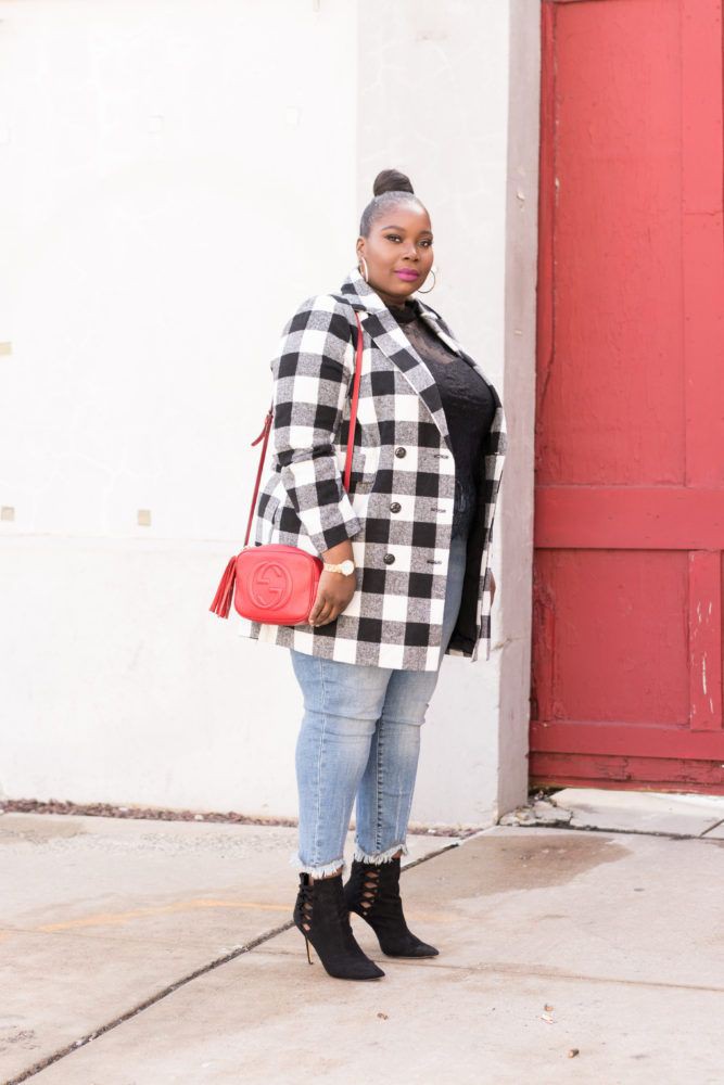 White and pink colour ideas with tartan, denim, jeans | Plus Size ...