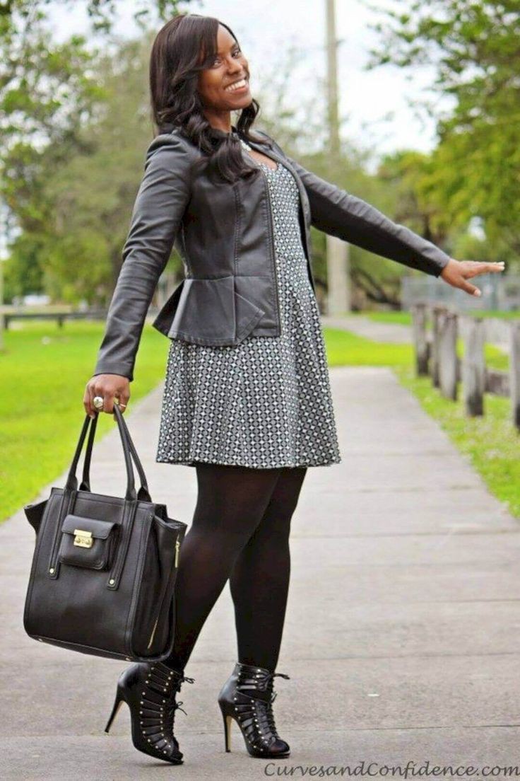 Black classy outfit with leather jacket, leather, jacket | Plus Size Winter  Outfit Ideas | Black Outfit, Leather jacket, Plus Size Model
