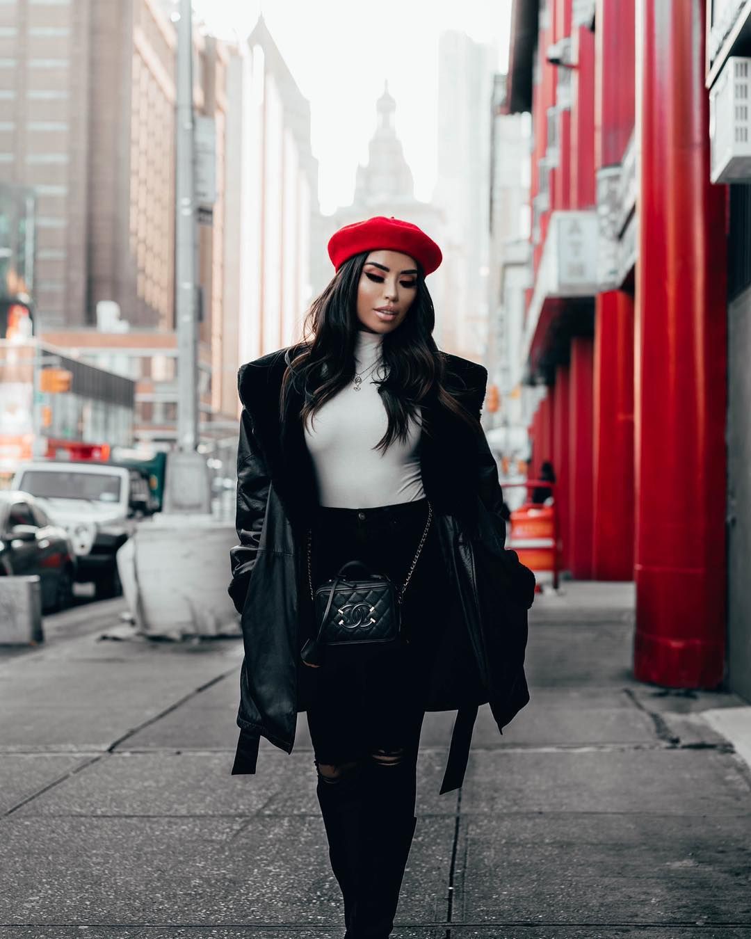 Black and red dresses ideas with sweater, jacket, beanie | Casual Clothes  For Teenage Girl | Black And Red Outfit, Polo neck, Street fashion