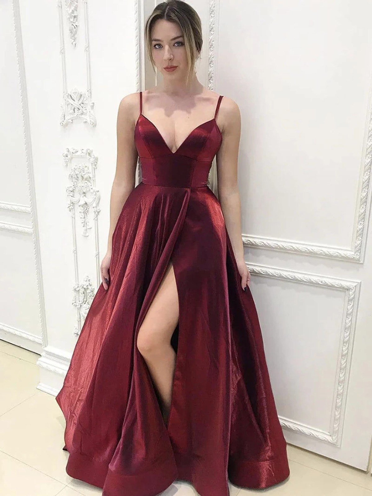 Maroon colour outfit ideas 2020 with bridal party dress, cocktail dress ...