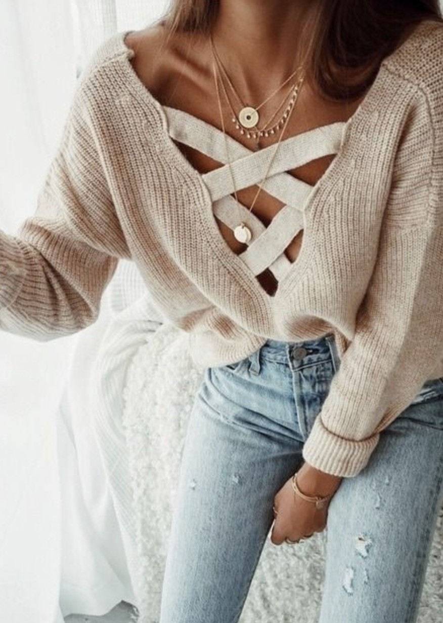 Instagram cute sweater outfits slim fit pants, fashion boot | Fashionable  Tops To Wear With Jeans | Beige And White Outfit, Boho Chic, Fashion boot