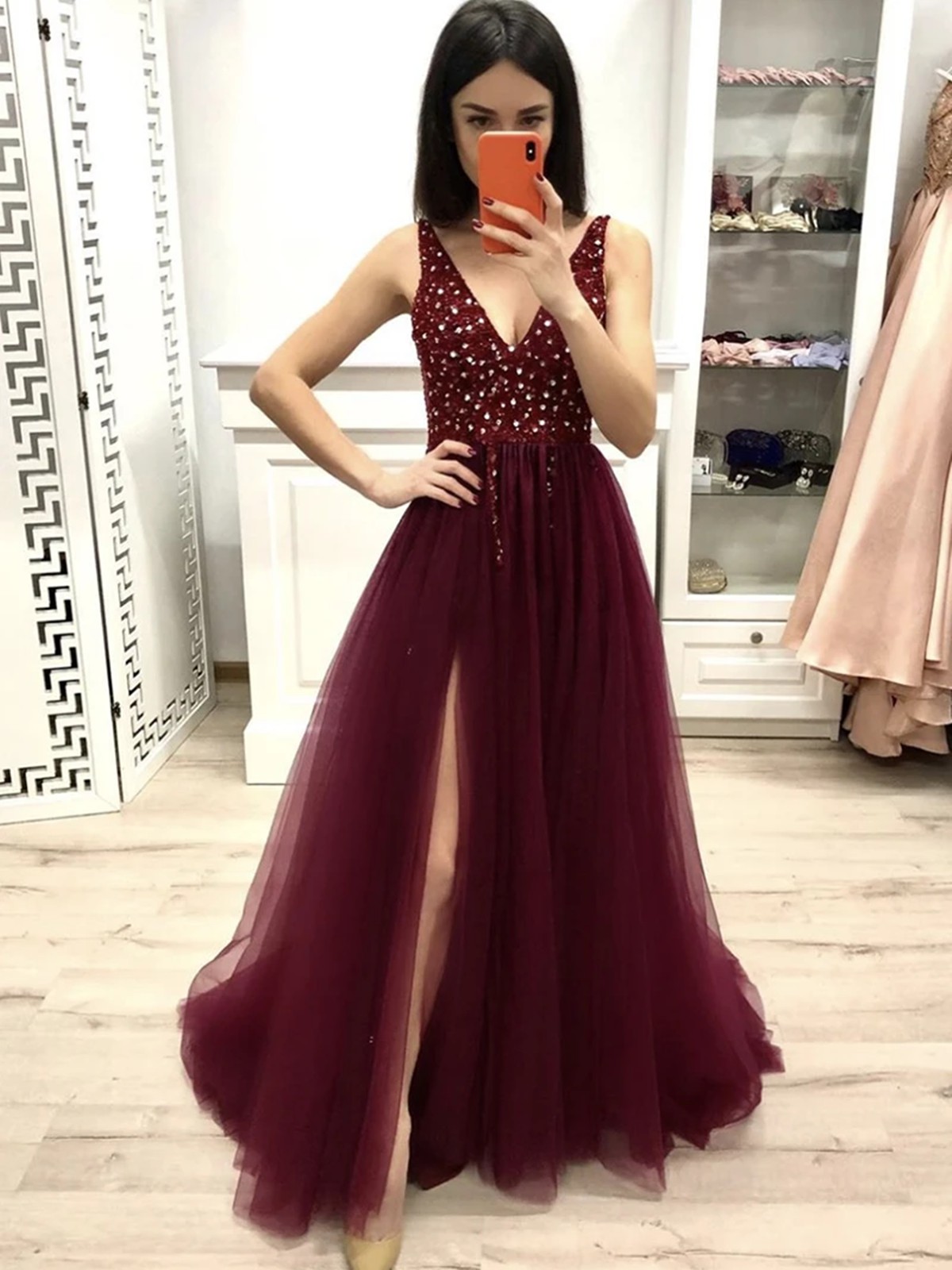 Attire Prom Dresses Burgundy Bridal Party Dress Cocktail Dress Burgundy Prom Dresses A Line