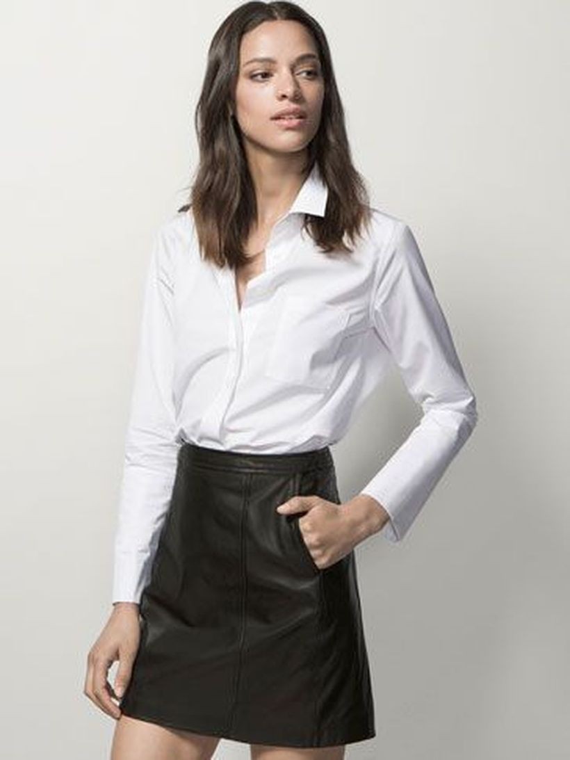 Leather skirt massimo dutti, leather skirt, fashion model, pencil skirt ...