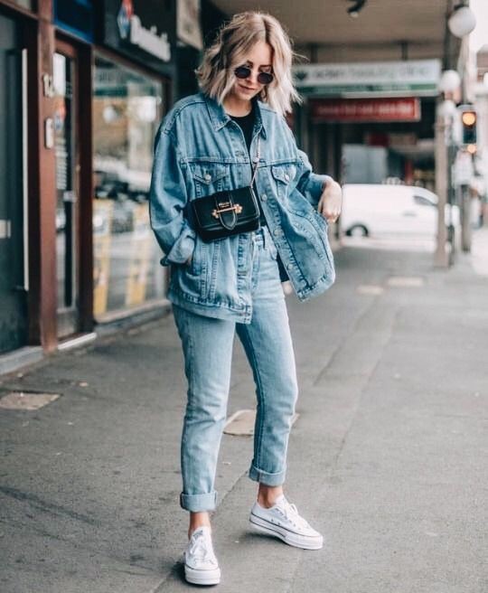 Blue colour outfit, you must try with jean jacket, jacket, shirt ...