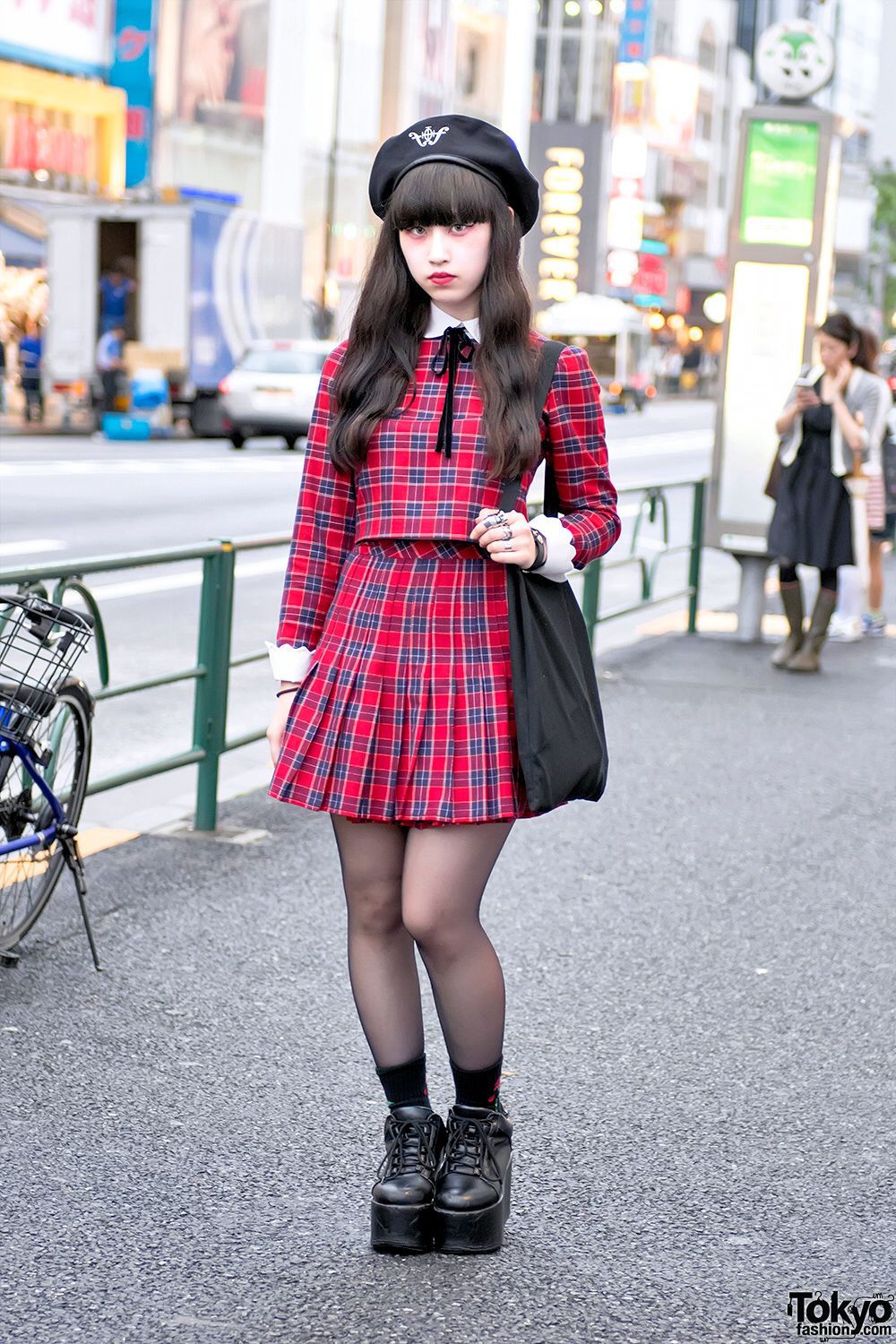 Colour ideas with tartan, skirt | Creeper Shoes Outfits | Alternative  fashion, Creepers Outfits, Harajuku Girls