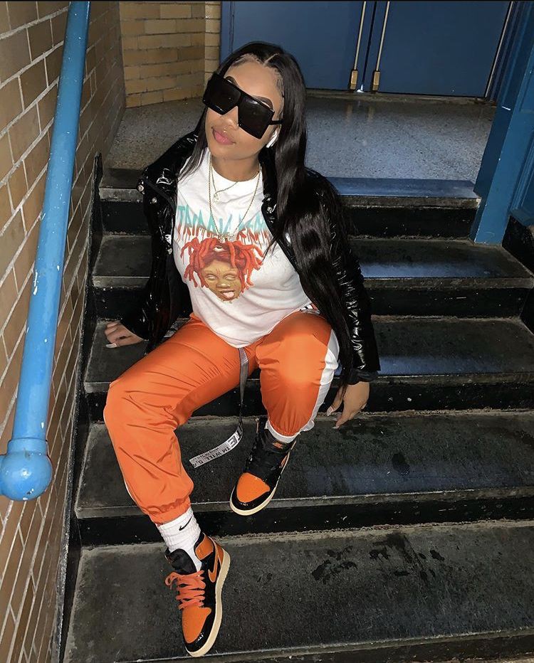 Orange colour outfit ideas 2020 with denim, jeans | Black Girl Tomboy  Outfits | Black hair, Girls Tomboy Outfits, Orange Outfit