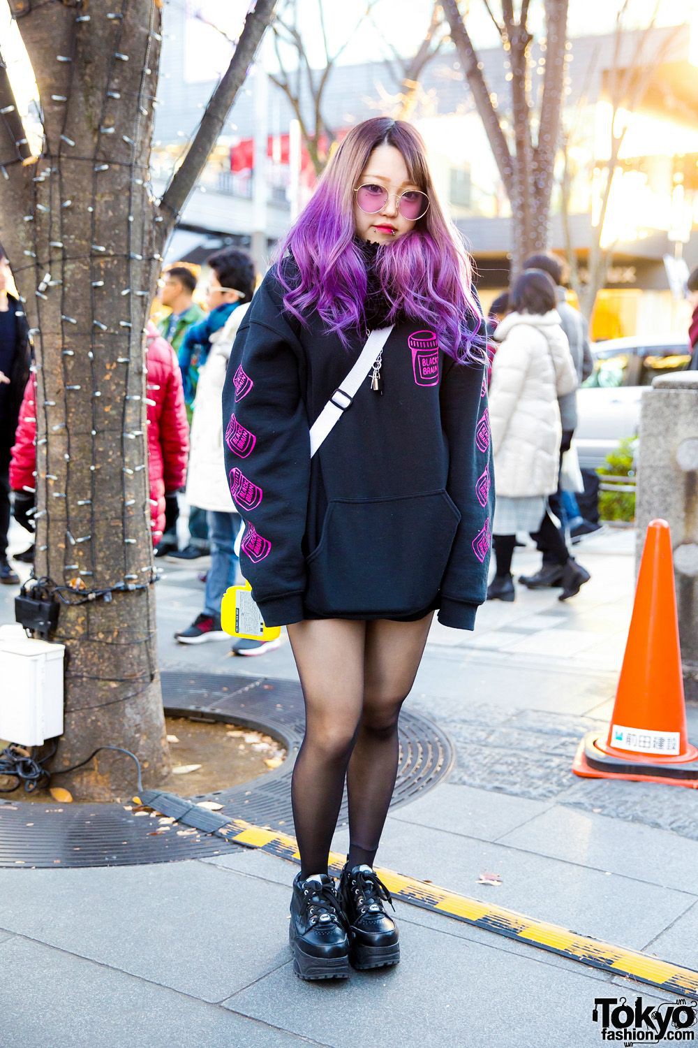 Yellow and purple instagram fashion with hoodie | Creeper Shoes Outfits ...