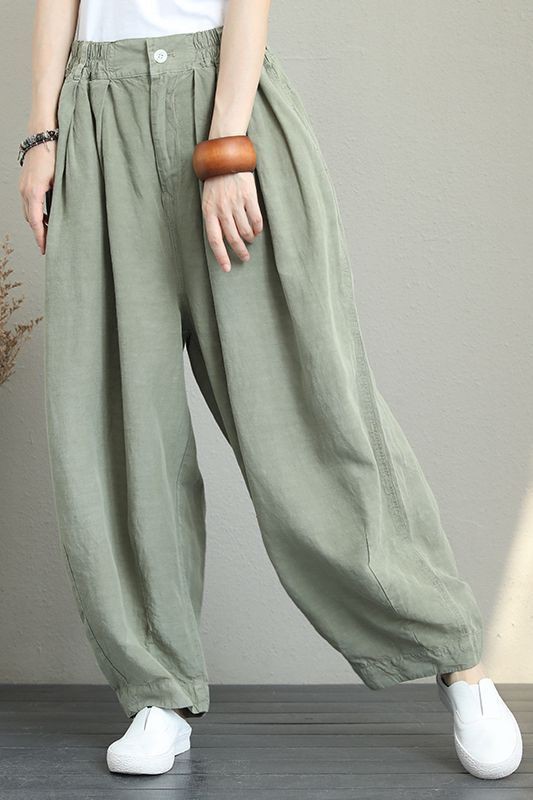 Wide leg linnen women loose trousers | Slouchy Pant Outfits | Active ...