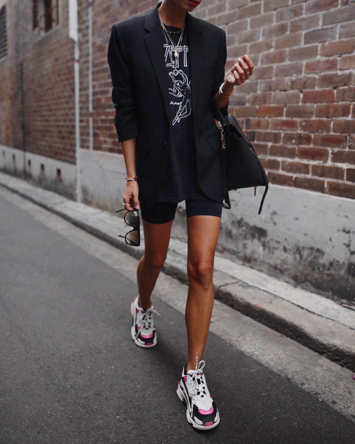 Blazer with sneakers womens, street fashion, sports shoes, casual wear ...