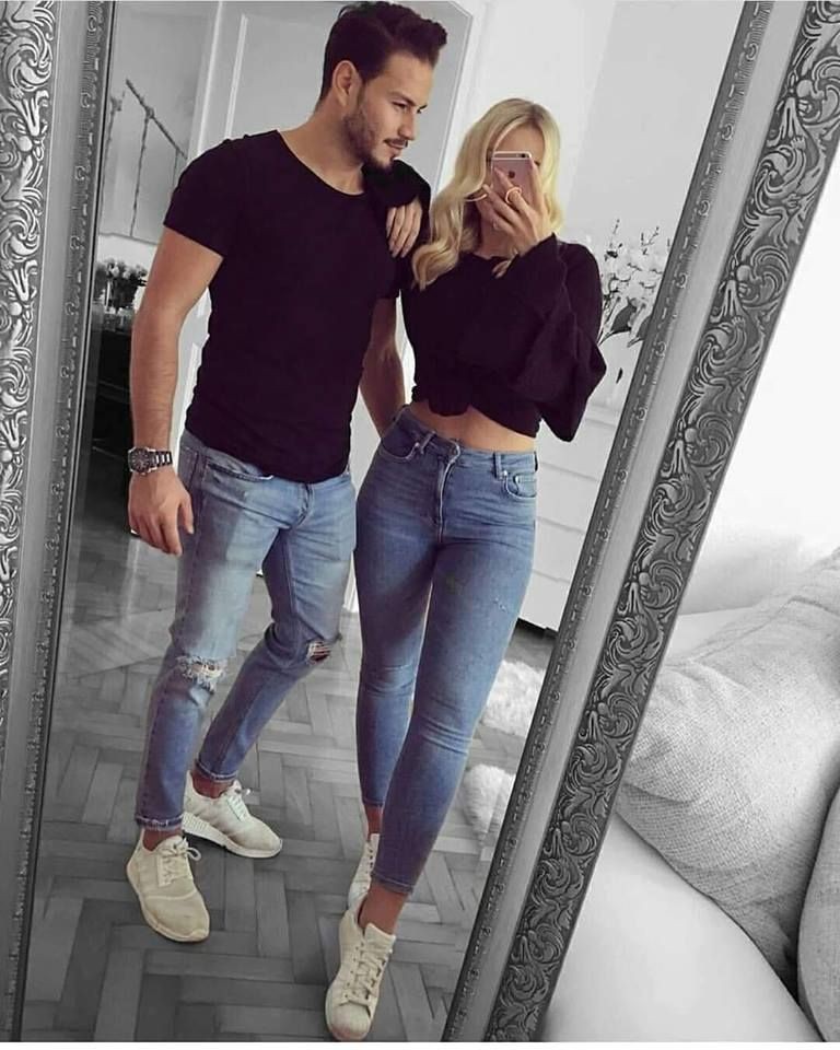 Outfit instagram parejas vestidas igual, sports shoes, lapel pin, t shirt |  His And Her Matching Outfits | Lapel pin, Matching Couple Outfits, Sports  shoes