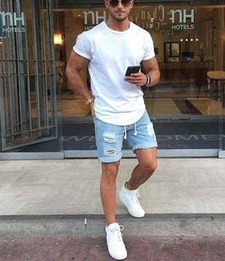 men's style shoes with shorts
