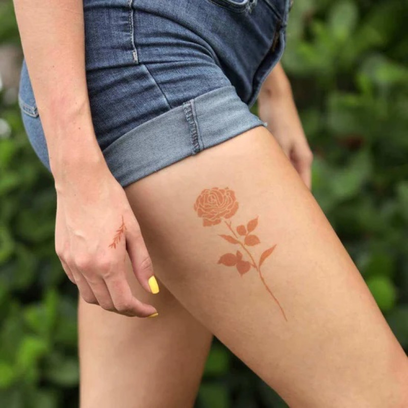 Rose Henna Tattoo Stencil: 