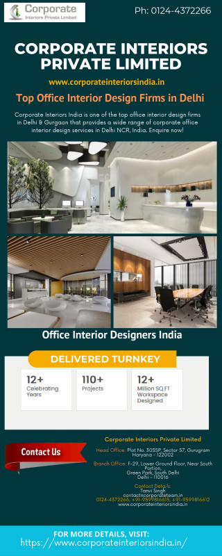 Top Office Interior Design Firms in Delhi: 
