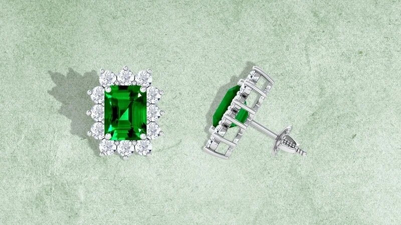 Beautiful And Different Style Emerald Studs | Earring