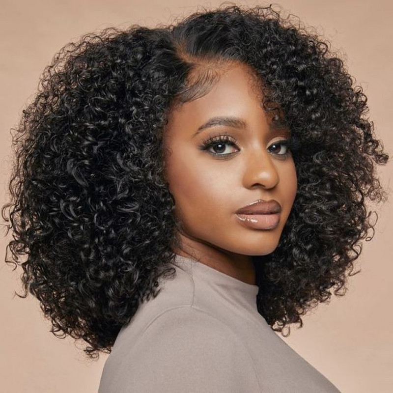 Sultry Coils Unleashed: Kinky Curly Lace Front Wig for a Confident Glow ...