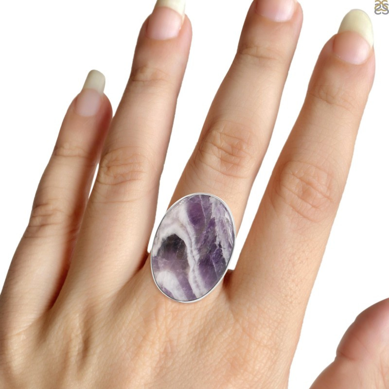 Amethyst Lace Agate Ring: The Stone of Science: 