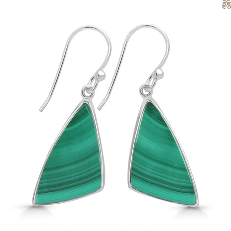 Malachite Earrings - A Brilliant Green Gemstone: 