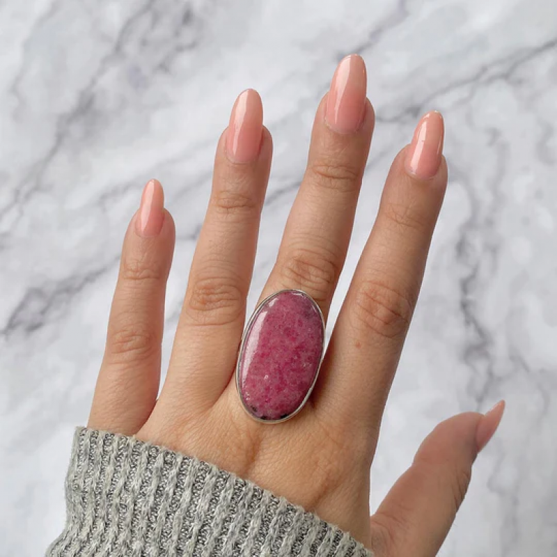 Vintage Glamour: Statement Rhodonite Ring That Makes Heads Turn | Jewelry