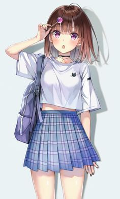 Cute anime girl with skirt