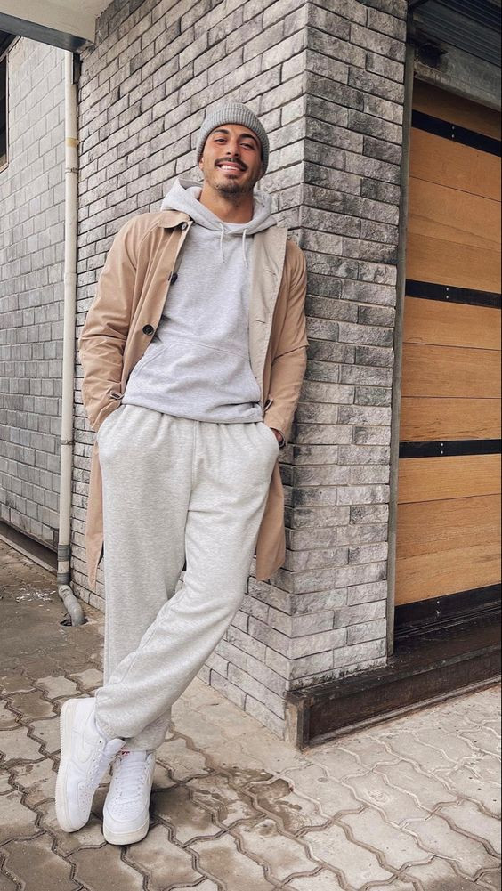 Light Grey Casual Trouser, Winter Casual Fashion Tips With Beige Trench Coat, Jeans: 