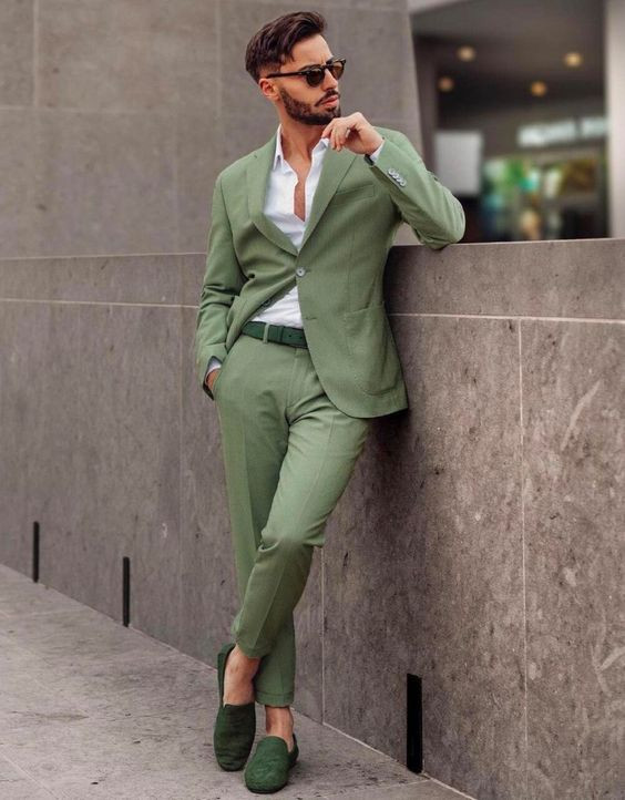 Green Suit Jackets And Tuxedo, Men's Prom Outfit Trends With Green ...