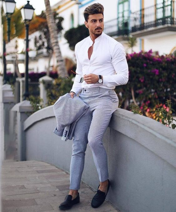 White Shirt, Interview Wardrobe Ideas With Grey Casual Trouser, Ankle ...