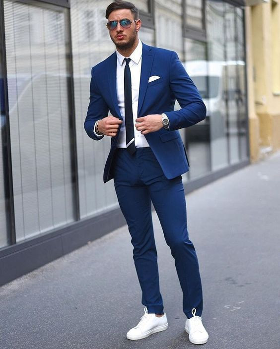 Dark Blue And Navy Suit Jackets Tuxedo, Men's Prom Outfit Designs With Dark  Blue And Navy Casual Trouser, Slim Fit Blue Blazer For Men | Navy blue,  casual wear, men's style, louis