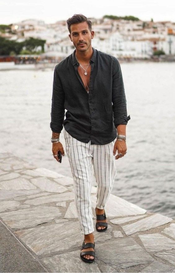 35 Best Striped Pants Outfit For Men Images in August 2023