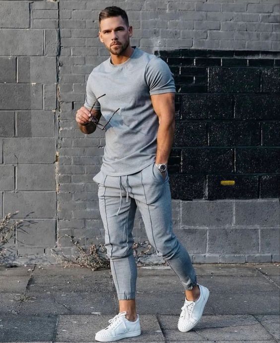 Grey Jeans, Men's Joggers Fashion Outfits With Grey Polo-shirt, Mens Outfit  Sets | Casual wear, men's style, men's clothing