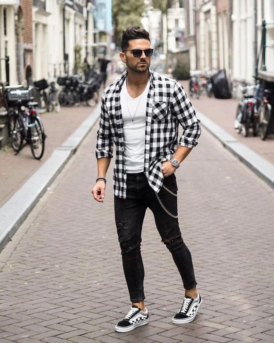 Shirt, Vans Outfit Trends With Black Casual Trouser, Fashion Outfits Men's  | Casual wear, men's style, smart casual, men's clothing, business casual