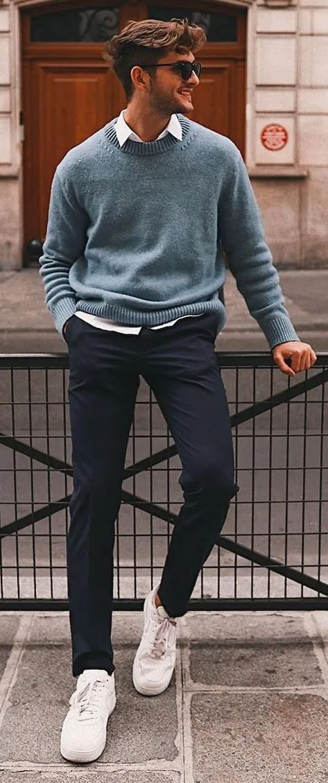 Grey Sweater with Brown Pants Spring Outfits For Men In Their 20s 18 ideas   outfits  Lookastic