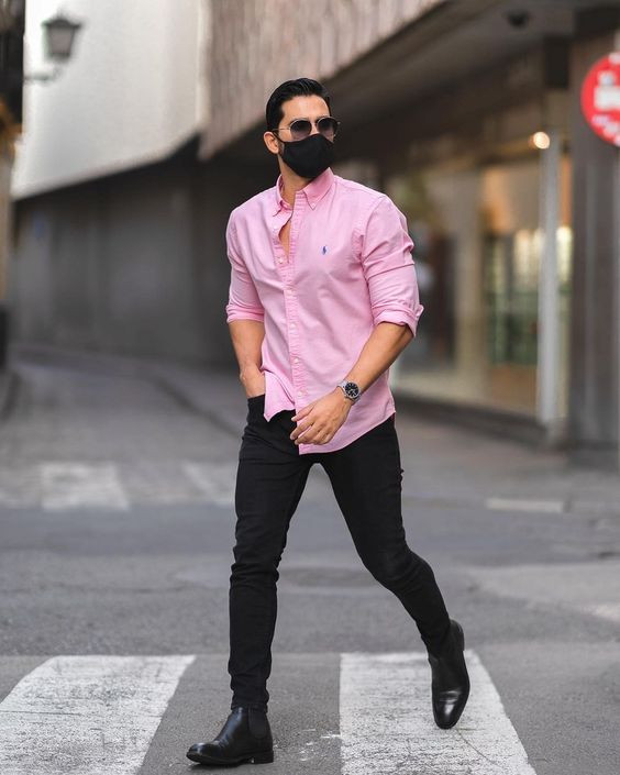 Pink Shirt with Grey Pants Casual Outfits For Men (16 ideas & outfits) |  Lookastic