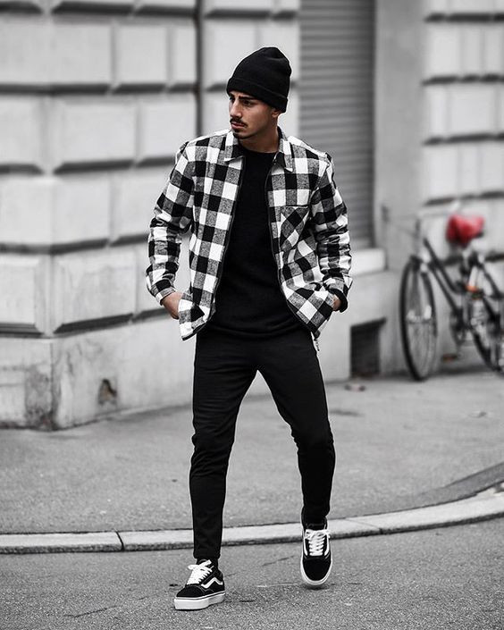 Suit Jackets And Tuxedo, Vans Fashion Outfits With Black Suit Trouser, Black  Beanie Outfits Mens | Men's clothing