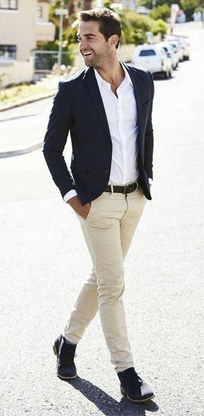 Dark Blue And Navy Suit Jackets Tuxedo, Blazer Outfit Trends With Beige ...