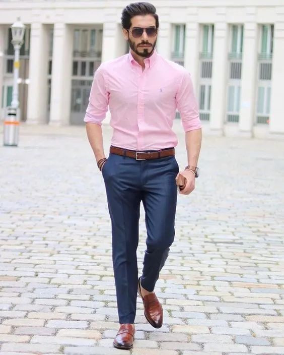 Buy Uniform Sarees Corp Mens Cotton Unstitched Formal Black Pant and Pink  Shirt Fabric Combo Set PinkShirt 25 m Pant 13 m at Amazonin