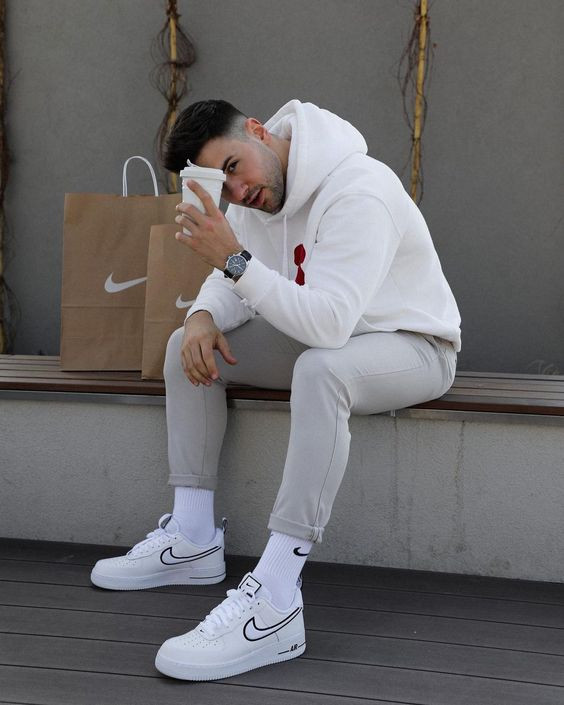 white air forces outfit men