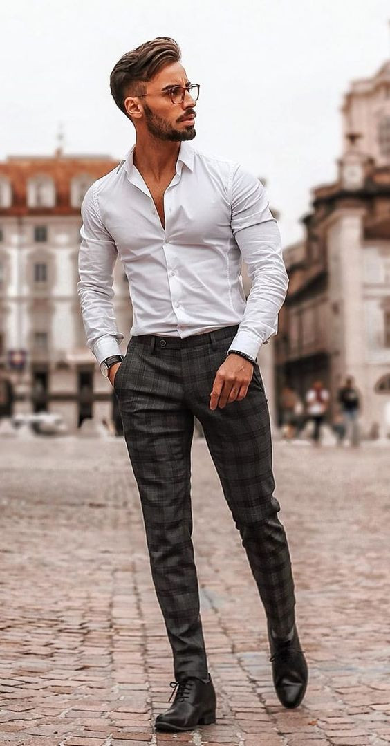 What colour of shirts should I wear with checkered pants? - Quora