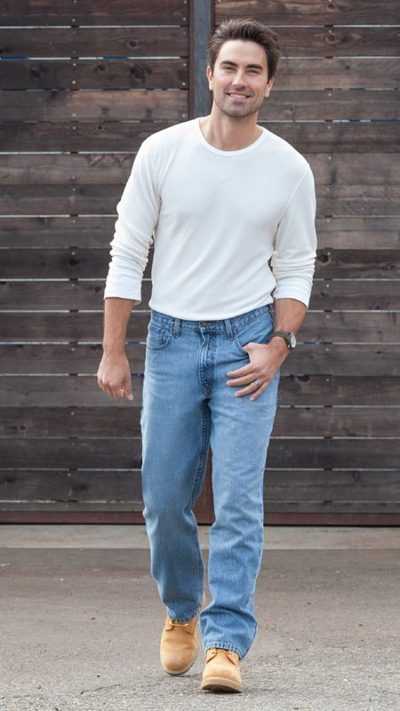 White T-shirt, Full Sleeve Clothing Ideas With Light Blue Jeans, Jeans: 