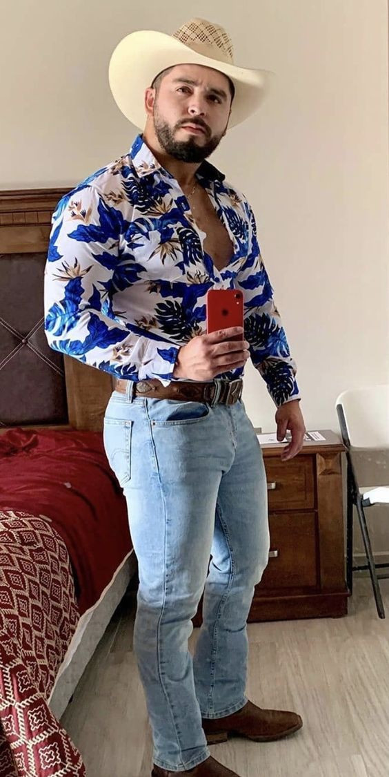 Shirt, Cowboy Wardrobe Ideas With Light Blue Casual Trouser, Outfit Para  Rancho Hombre | Cowboy hat, cowboy boot, fashion design, fashion accessory