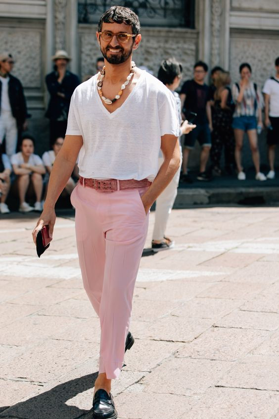 Slim Fit Light Pink Suit Pant  RWCO