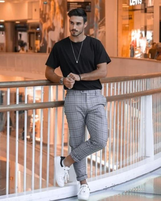 Discover 89+ checked trousers outfit mens super hot - in.cdgdbentre