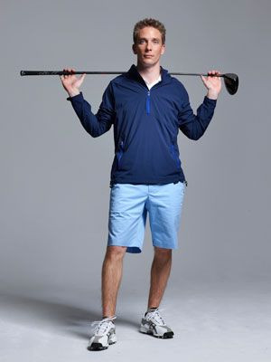 Dark Blue And Navy Hoody, Golf Fashion Wear With Light Blue Jeans, Golf Attire For Men: 