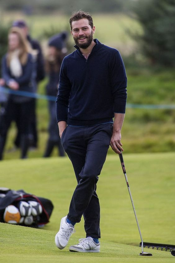 Dark Blue And Navy Sweatshirt, Golf Fashion Wear With Dark Blue And Navy Casual Trouser, Fifty Shades Of Grey: 